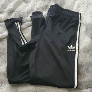 Adidas pin stripped small joggers